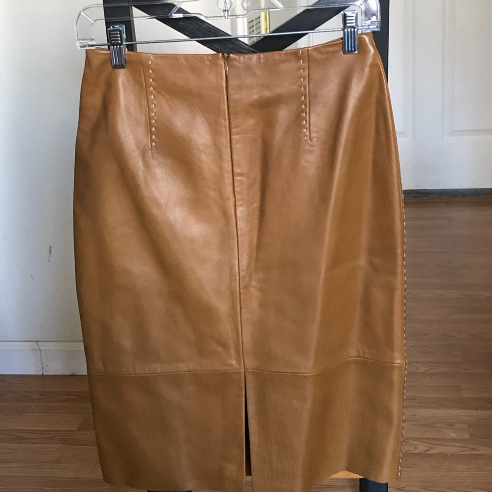 Banana republic brown leather skirt - Picture 3 of 3